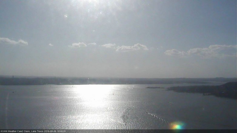 Lake Travis webcam, August 6, 2016 5:10 PM CT