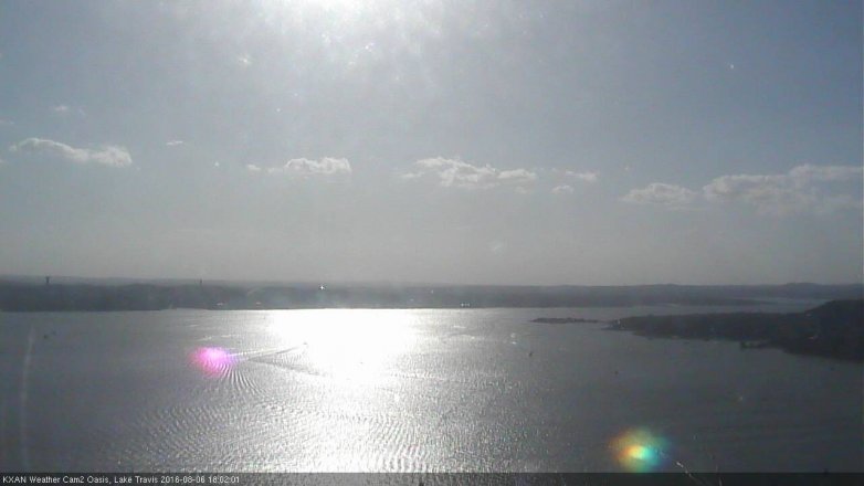 Lake Travis webcam, August 6, 2016 5:15 PM CT