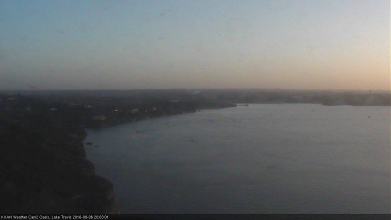 Lake Travis webcam, August 6, 2016 7:10 PM CT