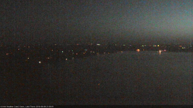 Lake Travis webcam, August 6, 2016 8:15 PM CT