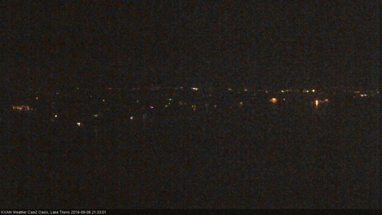 Lake Travis webcam, August 6, 2016 9:00 PM CT