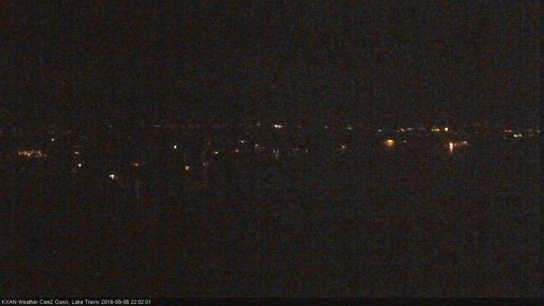 Lake Travis webcam, August 6, 2016 9:15 PM CT