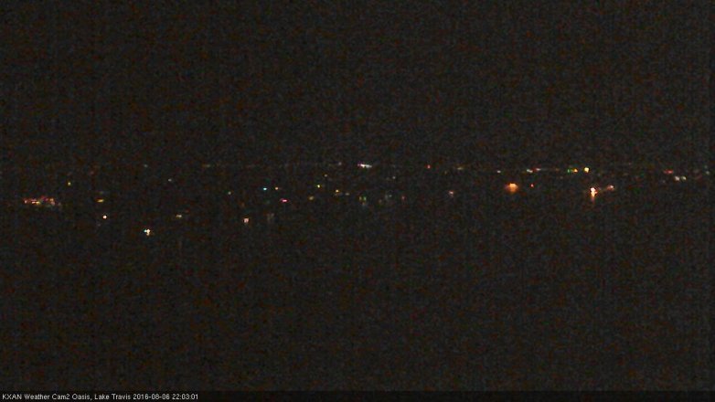 Lake Travis webcam, August 6, 2016 9:20 PM CT