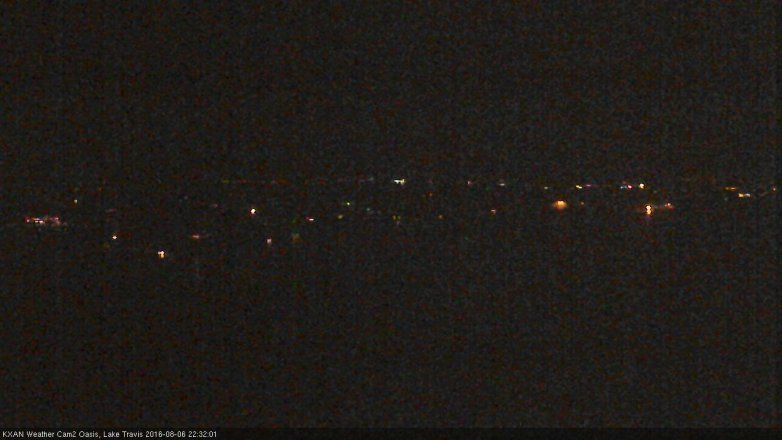 Lake Travis webcam, August 6, 2016 10:00 PM CT