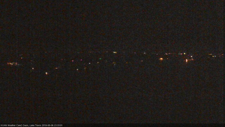 Lake Travis webcam, August 6, 2016 10:45 PM CT