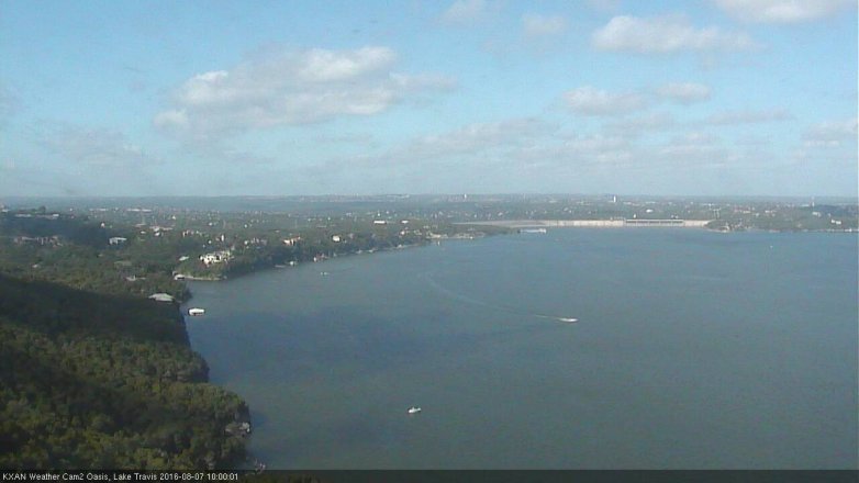 Lake Travis webcam, August 7, 2016 9:20 AM CT