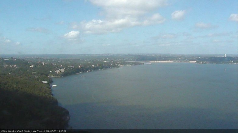 Lake Travis webcam, August 7, 2016 10:05 AM CT
