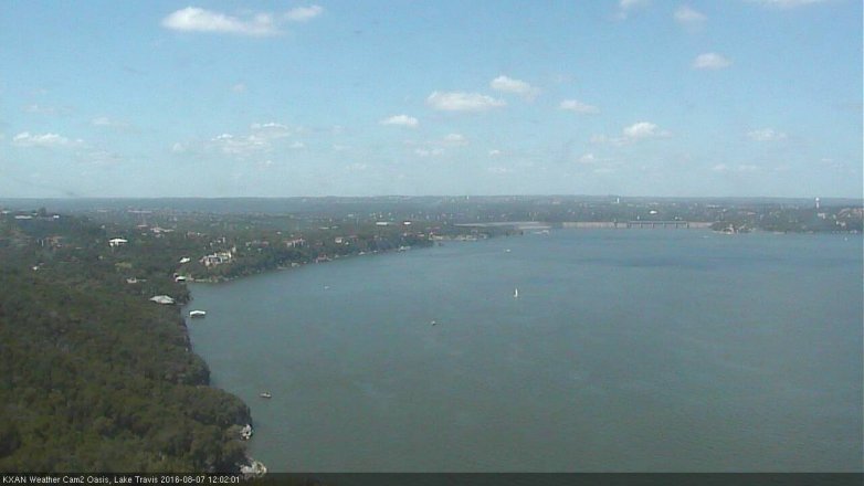 Lake Travis webcam, August 7, 2016 11:10 AM CT