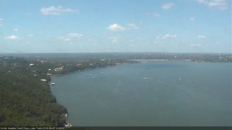 Lake Travis webcam, August 7, 2016 11:25 AM CT