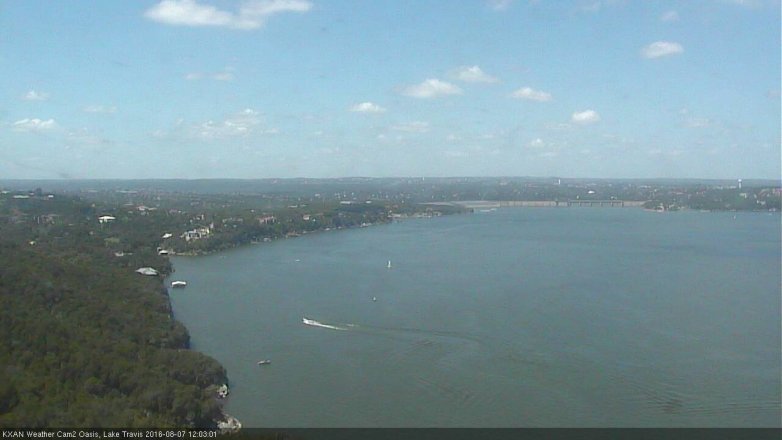 Lake Travis webcam, August 7, 2016 11:30 AM CT