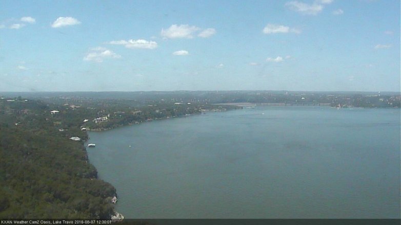 Lake Travis webcam, August 7, 2016 11:45 AM CT