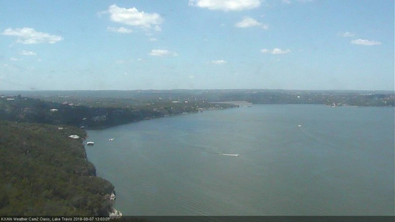 Lake Travis webcam, August 7, 2016 12:10 PM CT