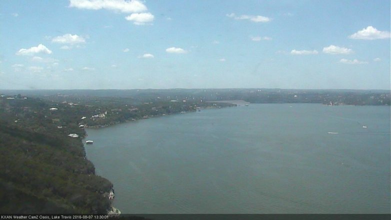 Lake Travis webcam, August 7, 2016 12:40 PM CT