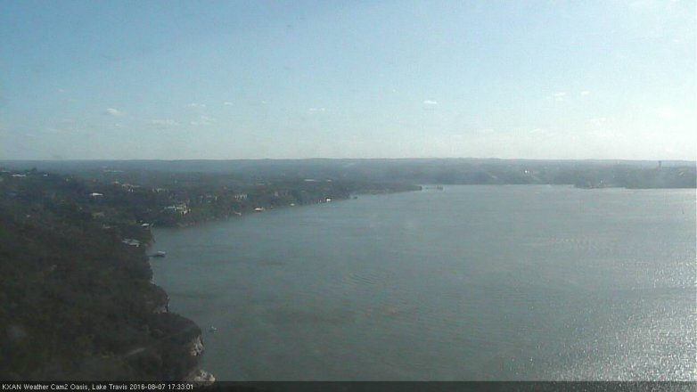 Lake Travis webcam, August 7, 2016 5:00 PM CT