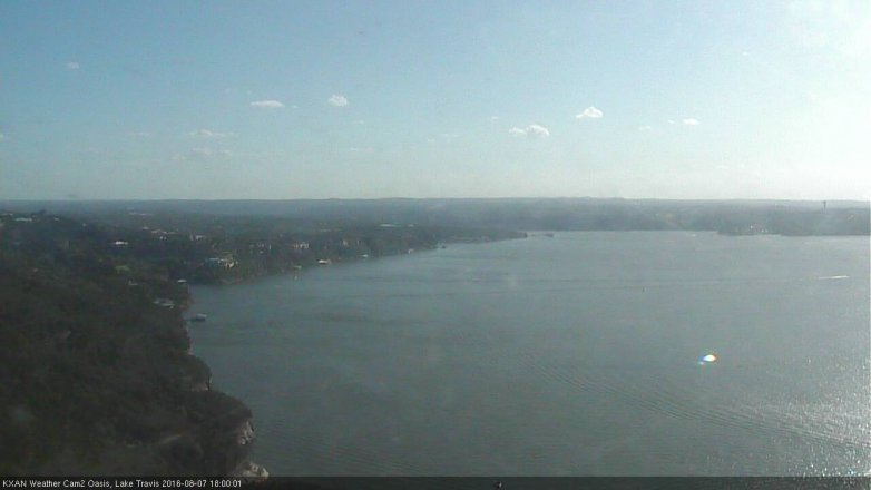Lake Travis webcam, August 7, 2016 5:05 PM CT