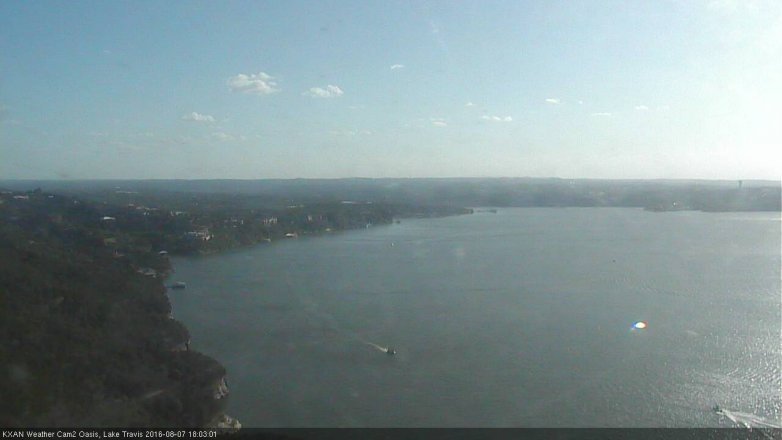 Lake Travis webcam, August 7, 2016 5:25 PM CT