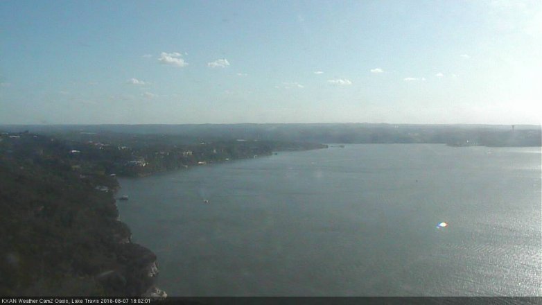 Lake Travis webcam, August 7, 2016 5:30 PM CT