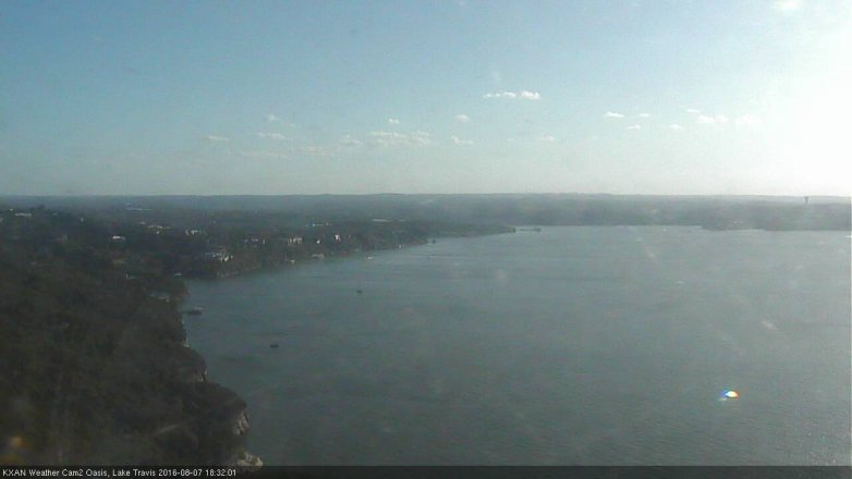 Lake Travis webcam, August 7, 2016 5:55 PM CT