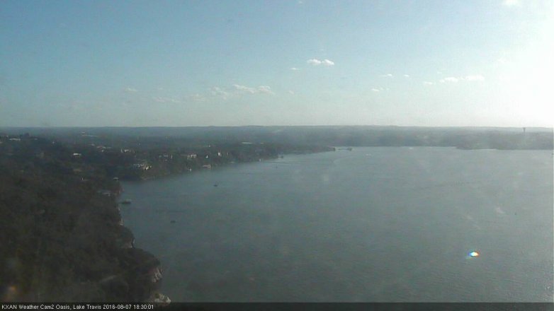 Lake Travis webcam, August 7, 2016 6:00 PM CT