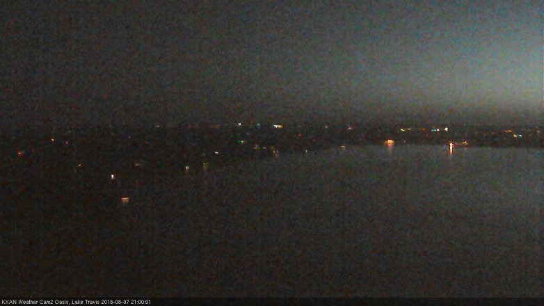 Lake Travis webcam, August 7, 2016 8:30 PM CT