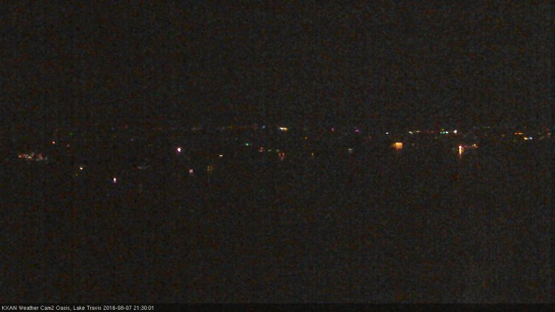Lake Travis webcam, August 7, 2016 8:50 PM CT