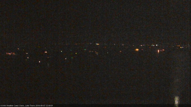 Lake Travis webcam, August 7, 2016 9:05 PM CT