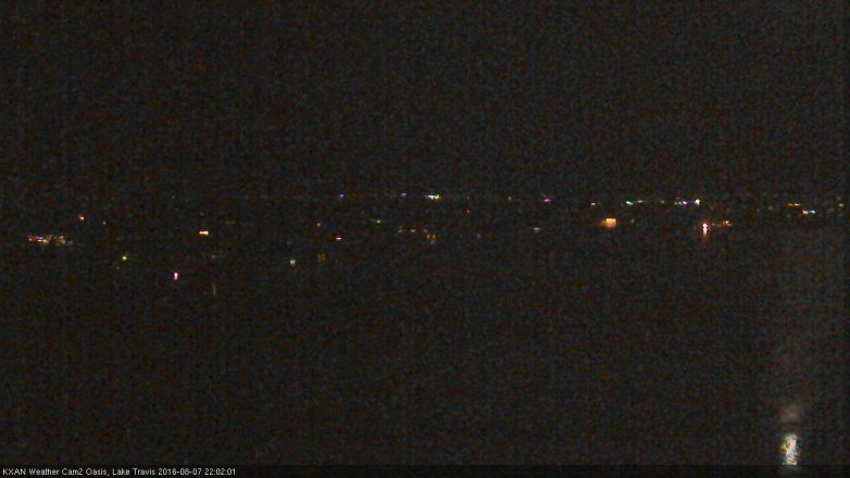 Lake Travis webcam, August 7, 2016 9:25 PM CT