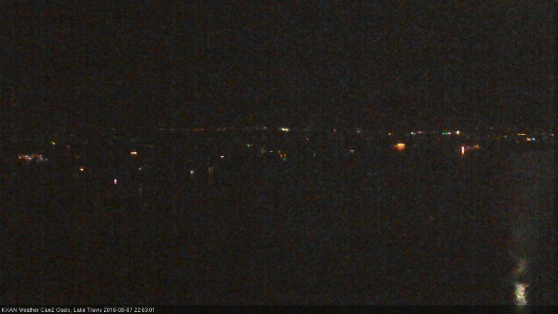 Lake Travis webcam, August 7, 2016 9:35 PM CT