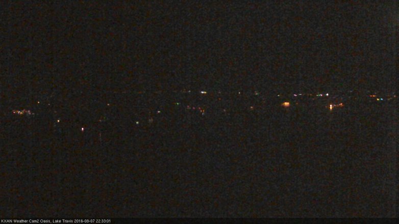 Lake Travis webcam, August 7, 2016 9:40 PM CT