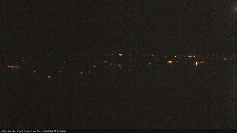 Lake Travis webcam, August 7, 2016 9:50 PM CT