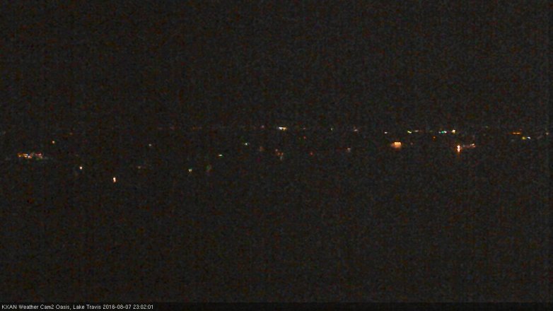 Lake Travis webcam, August 7, 2016 10:05 PM CT