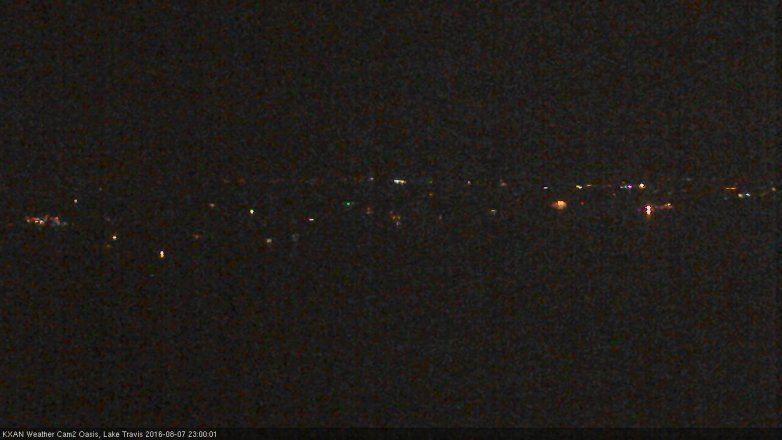 Lake Travis webcam, August 7, 2016 10:10 PM CT