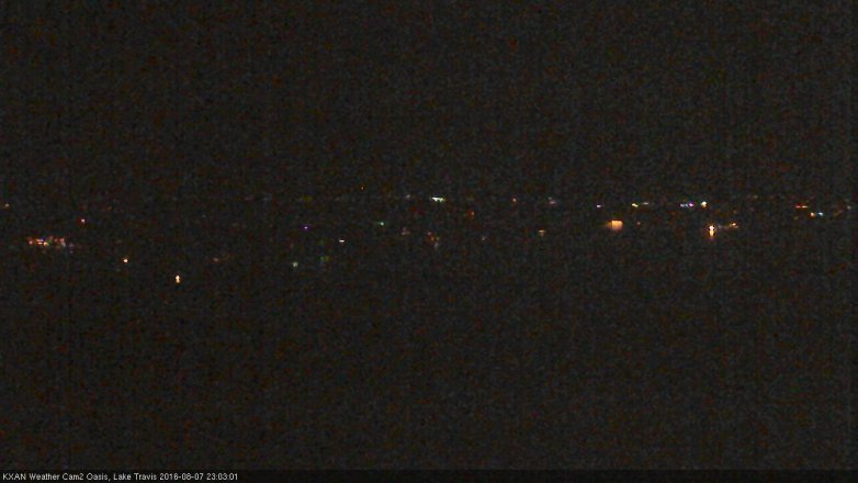 Lake Travis webcam, August 7, 2016 10:30 PM CT