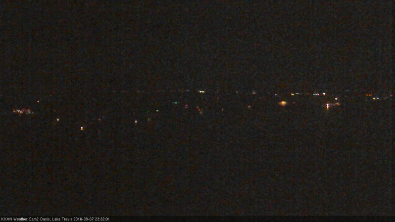 Lake Travis webcam, August 7, 2016 10:40 PM CT