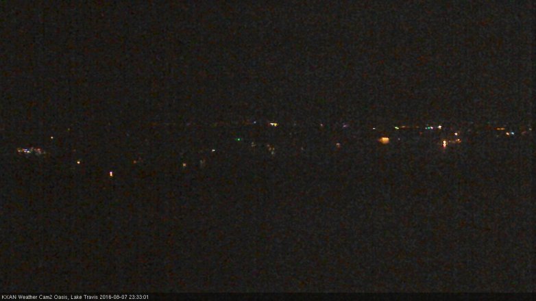 Lake Travis webcam, August 7, 2016 11:05 PM CT