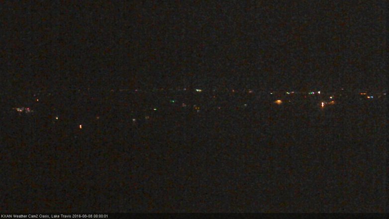 Lake Travis webcam, August 7, 2016 11:20 PM CT