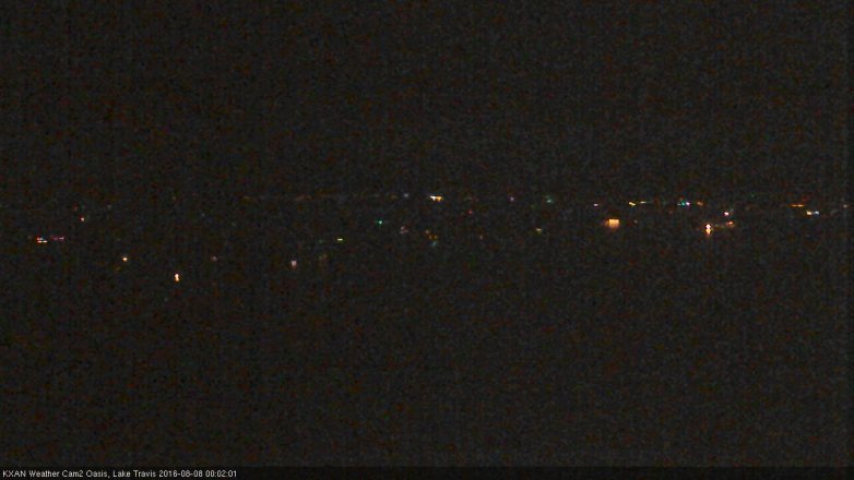 Lake Travis webcam, August 7, 2016 11:25 PM CT