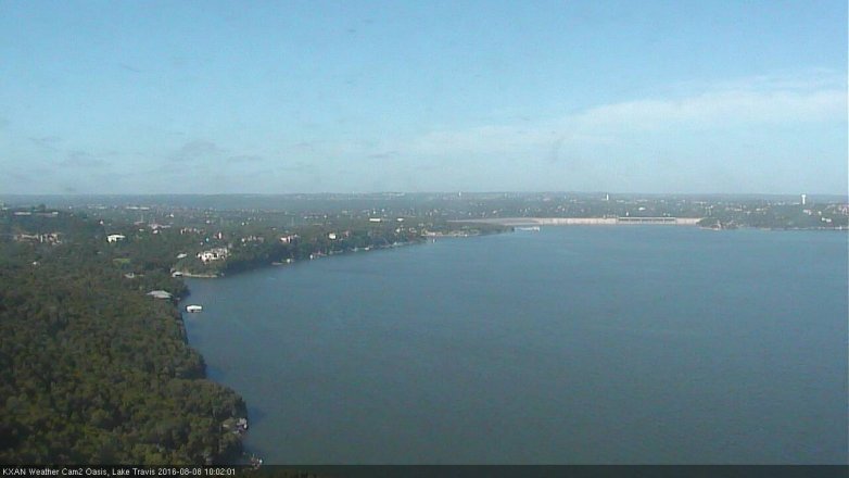 Lake Travis webcam, August 8, 2016 9:05 AM CT