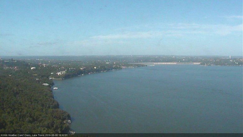 Lake Travis webcam, August 8, 2016 9:35 AM CT