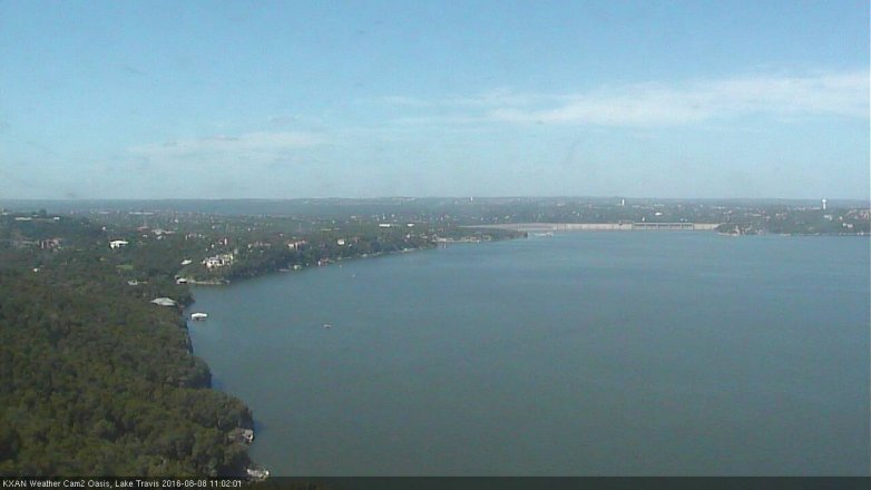 Lake Travis webcam, August 8, 2016 10:05 AM CT