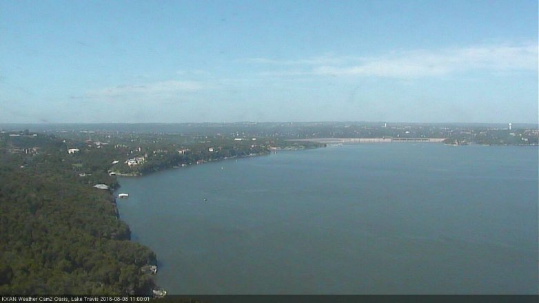 Lake Travis webcam, August 8, 2016 10:10 AM CT