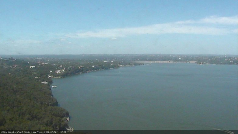 Lake Travis webcam, August 8, 2016 10:35 AM CT