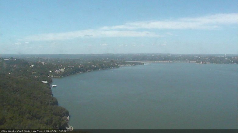 Lake Travis webcam, August 8, 2016 11:30 AM CT