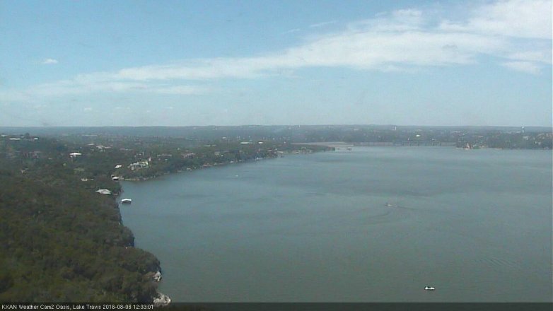 Lake Travis webcam, August 8, 2016 11:50 AM CT