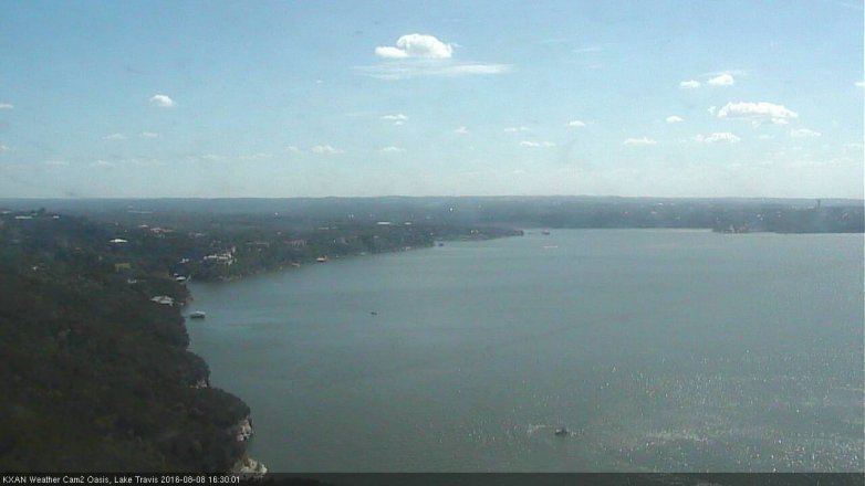 Lake Travis webcam, August 8, 2016 3:50 PM CT