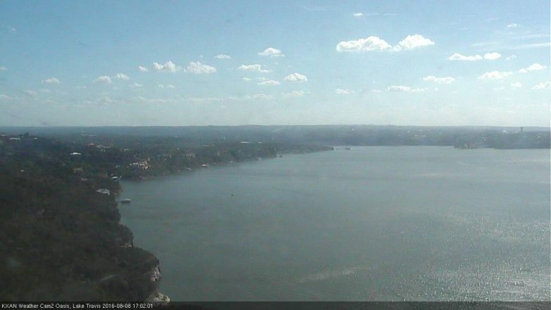 Lake Travis webcam, August 8, 2016 4:10 PM CT
