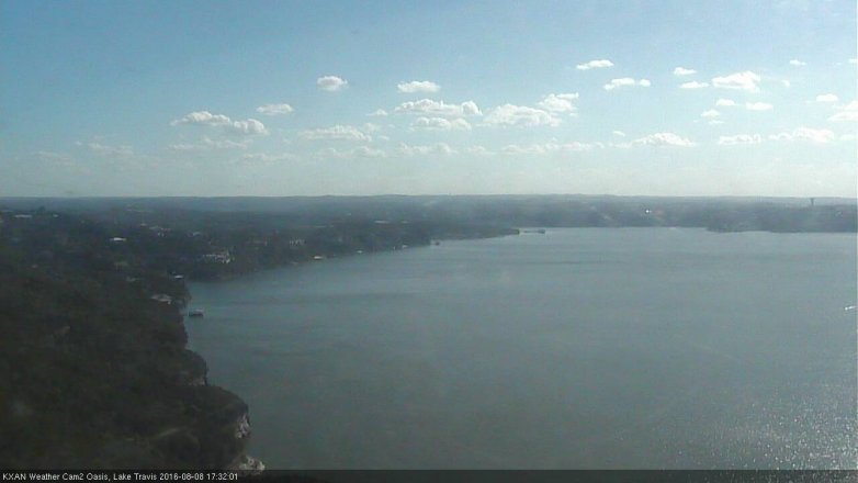 Lake Travis webcam, August 8, 2016 4:45 PM CT