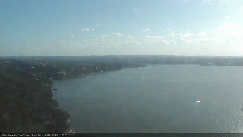 Lake Travis webcam, August 8, 2016 5:30 PM CT