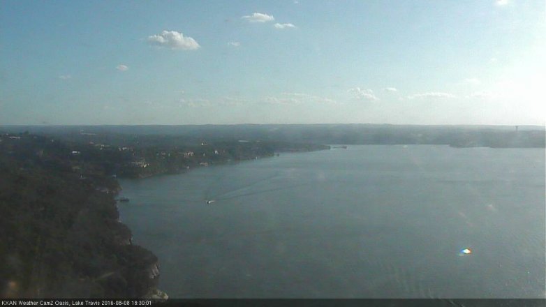 Lake Travis webcam, August 8, 2016 5:45 PM CT