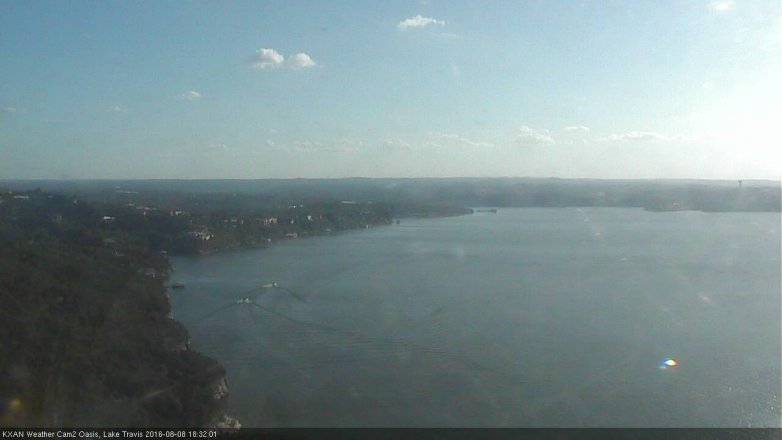 Lake Travis webcam, August 8, 2016 5:50 PM CT